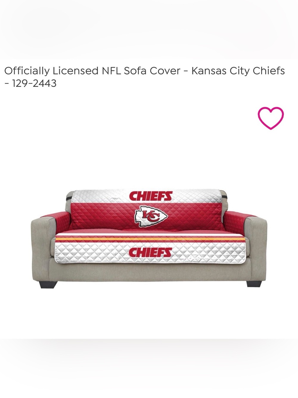 KC Chiefs sofa cover